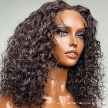 Deep Curly Wave Bob Wig Short Human Hair Hd Full Lace Front Wig Raw Brazilian Virgin Human Hair Lace Frontal Wig For Black Women